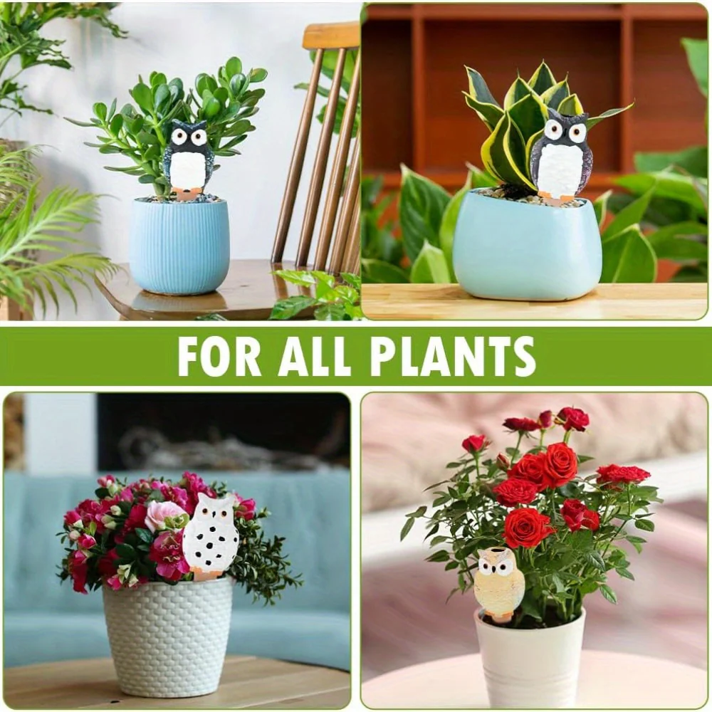 4pcs Self Watering Stake 4pcs Self Watering Owl Shaped Stake | Potted Plant Self Watering Spikes, Plant Care Tool Kit, Suitable for Indoor and Outdoor Plant